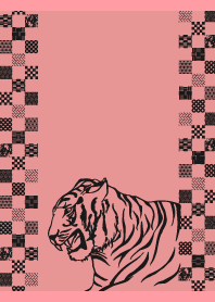 modern tiger on light pink JP