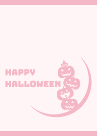 ハロウィン 南瓜と月 薄いピンク