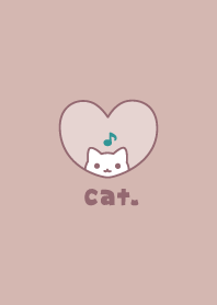 ねこ音符[くすみピンク]
