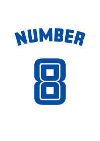 Number 8 White x blue version