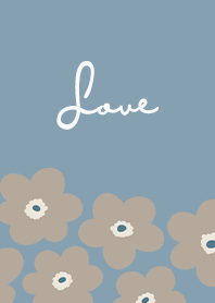 in bloom, flower k / pale blue
