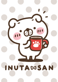 いぬ田さん、ベージュの水玉。