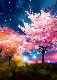 美しい夜桜の着せかえ#2897