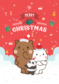 Three Bear Like Christmas Day Red