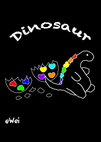 Rainbow heart breed Dinosaur [black]