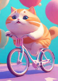 Riding a bicycle on a bright morning