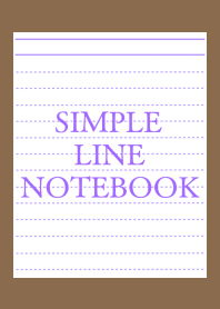 SIMPLE PURPLE LINE NOTEBOOKj-BROWN