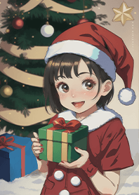 Christmas gift with cute girl 1