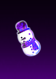 A quiet night snowman purple
