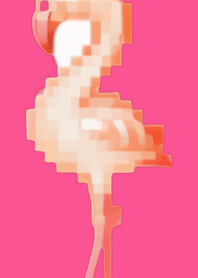 Tema Seni Piksel Flamingo Merah Muda 01