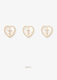 Cross with heart - Simple White .