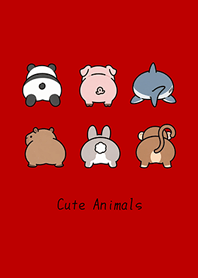 Cute animal butts(red)