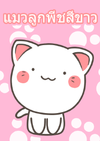 แมวลูกพีชสีขาว