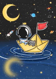 Adventure Little Astronaut in The Boat