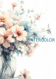 WATERCOLOR-PINK BLUE FLOWER 3
