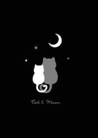ネコと月. 黒