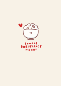 simple barley rice heart beige.