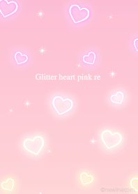 Glitter heart pink re