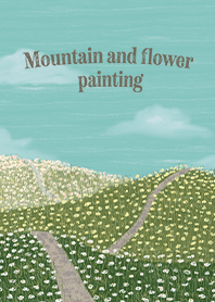 Mountain and flower painting