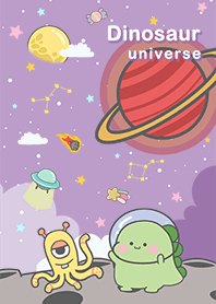 浩瀚宇宙-恐龍與外星人-月球-紫色星空