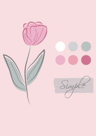 Simple elegant flowers -Pink white-