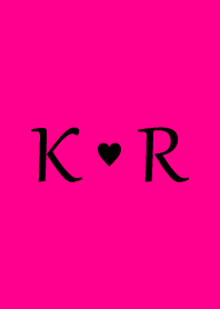 Initial "K & R" Vivid pink & black.