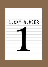 LUCKY NUMBER 1 NOTEBOOKj-BROWN