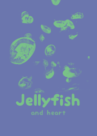 Jellyfish & heart Salvia Blue