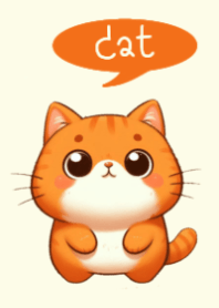 Cute orange cat with big, cute eyes