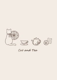 Cat and Tea -ivory-