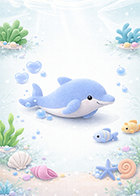 Theme of a cute dolphin <Fluffy_Blue>