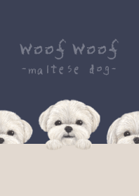 Woof Woof -Maltese dog- DUSTY NAVY