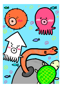 絵がヘタな人が描いたシンプルな魚たち3