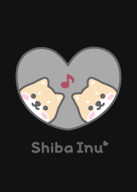 Shiba Inu Musical note - Black