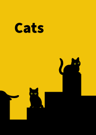 Black Cat Holiday3 on yellow