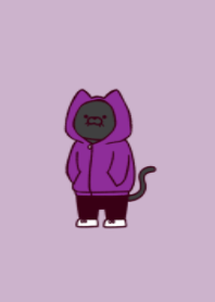 Hoodie black cat.(dusty colors2-08)