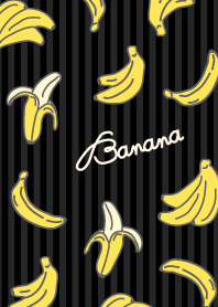 バナナ-黒細ストライプ-