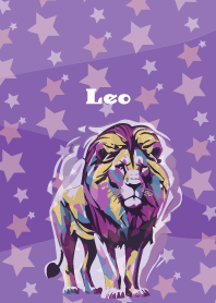 leo constellation on purple