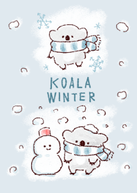 sederhana koala musim dingin putih biru