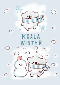 simple koala winter white blue.