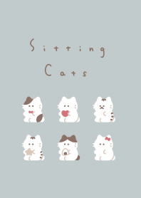 6 Sitting Cats(NoLine)/gray mint BR/CL