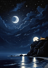 Starry sky by the sea 3E2B99