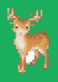 Deer Pixel Art Theme  Green 01
