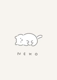 ねてるねこ。ライトベージュ