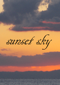 Orange in the sunset sky