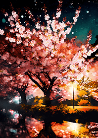 Beautiful night cherry blossoms#944