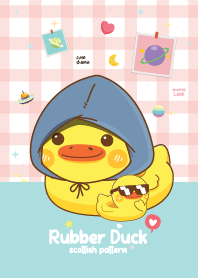 เป็ดยาง ลายสก๊อต สีฟ้า