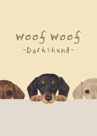 Woof Woof - dachshund - CREAM YELLOW