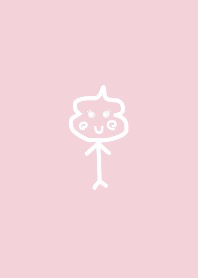 Stick figure Kon-u chan.Simple pinkbeige