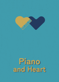 Piano and Heart blue and gold